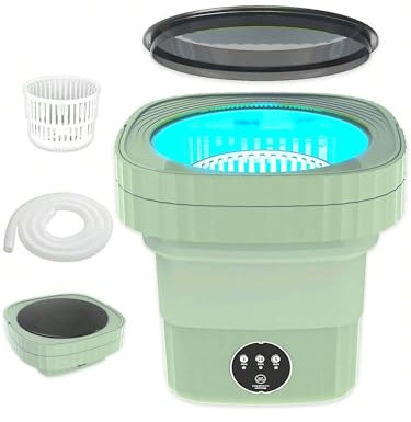 Mini Waschmaschine Faltbare, 7L 2 in 1 Faltbare Tragbare Mobile Washing Machine Klein, Effiziente Kleine Waschmaschine für Babykleidung, Unterwäsche, Camping, Wohnmobile, Geschenke, Reisen
