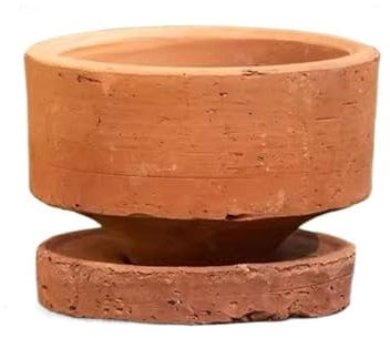 LUZZILE Macetas de Barro para Plantas Maceta De Gres Hecha A Mano, Creativa, Retro, con Patas Altas Y Bandeja Transpirable, Maceta De Visualización Superior For Mesa Macetas para Plantas