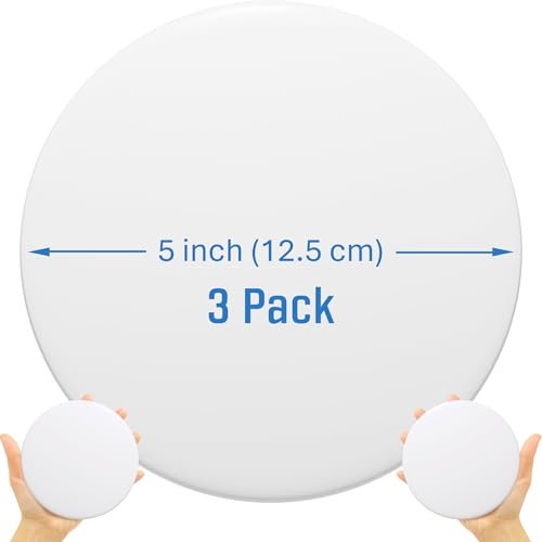 Strongest Home Wand Türgriff Stopper 12.5cm Satz von 3 Stück weißem Gummi Türknauf Runde Wall Shield Cushion Quiet Wall Protector für Türgriff. Guard Tür Stoßstange Wand Schutz