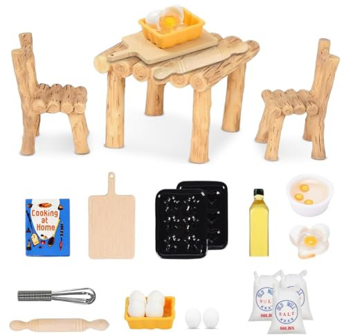 Wichtel Zubehör Mini Puppenhaus Zubehör, 22 Stück Miniatur Wichtel Zubehör, Wichtel Zubehör Küche, Miniatur Wichtel Zubehör Backen Set, Puppenhaus Zubehör, Weihnachten Wichtel Küche Backset