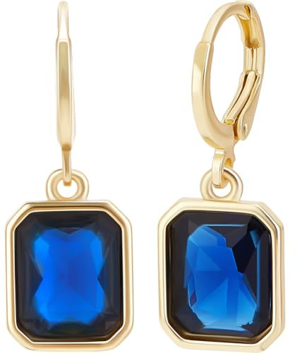 Beebeecraft 1 Box Mit 3 Paar Kristall Ohrringe Für Damen Creolen Mit Geburtsstein Und Zirkonia Für Frauen Und Mädchen (Mitternachtsblau)