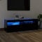 IKAYAA Mueble para TV con iluminación LED, Mueble de TV, Mesa para TV, Mueble TV Salon, Soporte de TV, Diseño Moderno, Elegante, NOE 61, Negro 120 x 35 x 40 cm