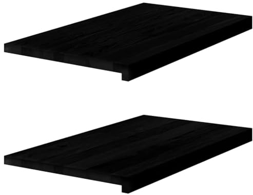 vidaXL Fensterbänke 2 STK. Braun-Schwarz 70x40x2 cm Massivholz Eiche