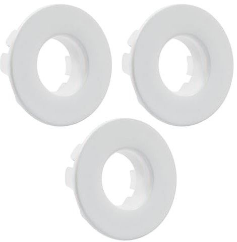 Cjueiom 3 anillos de desbordamiento de fregadero blancos, drenaje de desbordamiento redondo para fregadero, tapa de agujero de fregadero en el agujero para cocina, baño, lavabos de mano