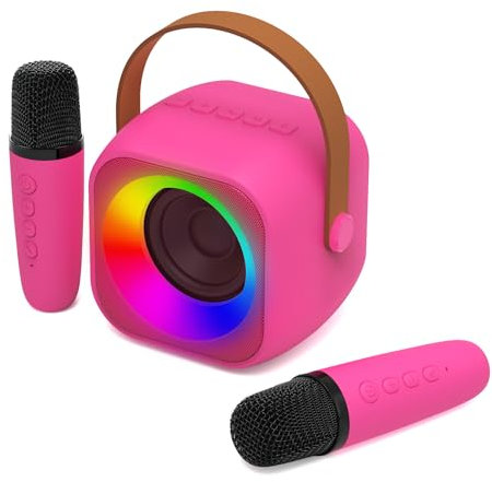 Jeefu Karaoke Maschine Kinder mit 2 Mikrofonen, Spielzeug für 3-12 Jahre alte Mädchen Geschenke, Mini Kinder Karaoke Mikrofon Maschine Spielzeug, Geschenke für 5 6 7 8 9 10 11 Jahre Teens Mädchen