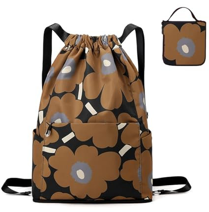 RisePlus Turnbeutel Damen Herren Kinder, Wasserdichter Sportbeutel mit Kordelzug, Faltbar & Große Kapazität, Kordelzugbeutel für Fitness, Schwimmen, Reisen, Sportrucksack in Verschiedenen Farben