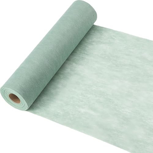Vlies Tischläufer Eukalyptusgrün 30cm x 25m – Dekoratives Tischband auf Rolle für Hochzeit, Taufe, Konfirmation, Geburtstag & Gartenparty