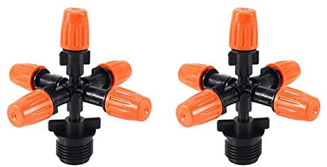 Gvvsjgdbis 2X Irrigatori Giardino Automatica Prato Irrigatore Acqua Rotante Cerchio 360 Gradi 5 Tubi da Giardino Tubo Di