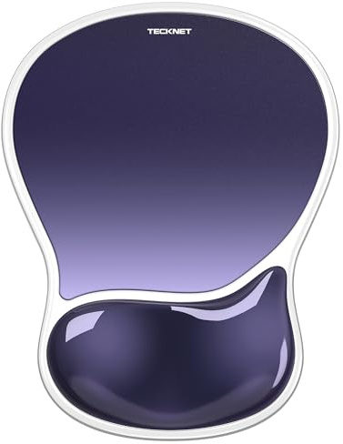 TECKNET Mouse Mat Wrist Support,Ergonomic Gel Mouse Mat,Gradient Purple | Smooth PVC Surface & Non-Slip PU Base,Cooling Silicone Mousepad Wrist Rest for Computer,Laptop, Office,Home and Travel