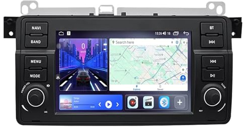 7 Pulgadas Sistema Android-15 2 DIN Coche Radio Pantalla para 3 Series BMW E46 M3 318/320/325/330/335 1998-2005 con CarPlay/Android Auto Cámara de Visión Trasera SWC BT5.0 WiFi/4G GPS(V1 2+32G)