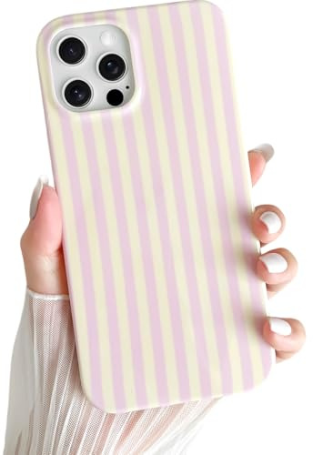 Yeddabox for iPhone 11 Pro Case Cute Striped Phone Case Soft TPU Slim Shockproof Phone Cover for Women Girls, Pink and Yellow