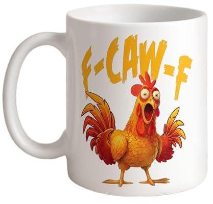 Tasse de poulet drôle - Tasse de coq personnalisée, gobelet à café en céramique | Verres humoristiques sur le thème de la volaille, collection créative de boissons avec illustration de coq de ferme av