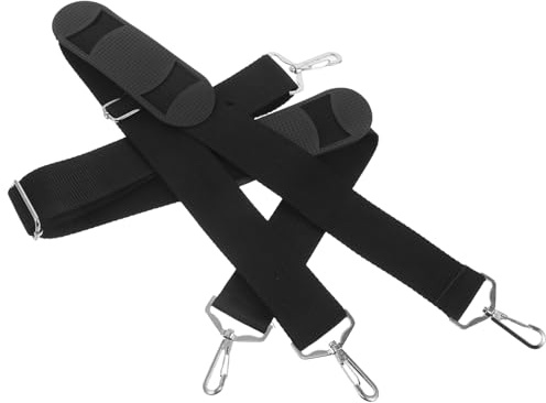 Doppel Schultergurt für Cellokoffer und Mandolinenkoffer 90 Cm | Schwarz, Canvas mit Kunststoff und Metall, Verstellbar, Ergonomische Doppelschulterstütze, 1 Paar