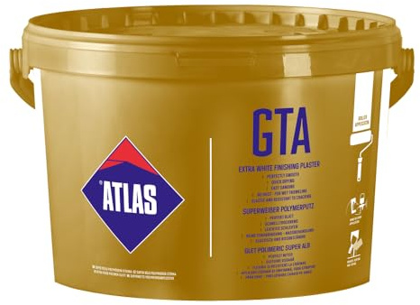 ATLAS GTA Polymer-Feinspachtelmasse, Superweißer Wandspachtel, 3mm Maximale Schichtstärke, 18kg
