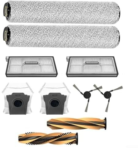 10 Pack ersatzteile für MOVA Z60 Ultra/Z60 SA Saugroboter,staubsauger roboter zubehör enthalten 2 Hauptbürsten, 2 Seitenbürsten, 2 Filter, 2 Staubbeutel, 2 Wischwalzen