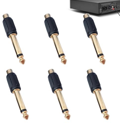 BaZuyunMd 6 Stücke Klinke Adapter,Cinch Auf Klinke 6,35mm Klinkenstecker Adapter,Geeignet für Audiosysteme, Kameras, Kopfhörer, Tonbandgeräte und andere Geräte