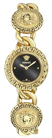 Versace Damen Analog Quarz Armbanduhr La Greca Stud Icon