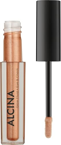ALCINA Glow Fluid bronze - 1 Stück - 2in1 flüssiger Lidschatten & Highlighter in einem - Metallischer Glanz mit federleichtem Tragegefühl - Natürlicher Glow für Augen & Gesicht - Dezent bis intensiv