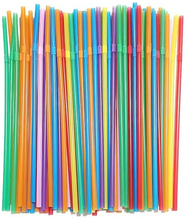 100 Stück Wiederverwendbare Biegbar Strohhalme, 21x 0.5cm bunt Trinkhalme aus PP, BPA-frei Lebensmittelecht Trinkhalm für Cocktail Kaffee Milch Saft Heißkaltgetränke