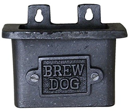 HARDWARE FOR YOU LTD CAST IRON BOTTLE OPENER WALL MOUNTED BREW DOG DRINK CRAFT BEER CAP HOLDER