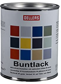 OELLERS Peinture multi-supports, 1 litre, RAL 5010 bleu gentiane, couleurs innovantes, déco & créativité sur bois et métal, utilisation facile, peinture fer antirouille