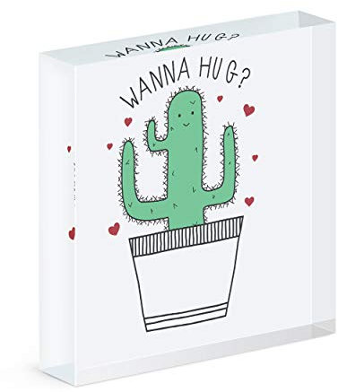 Gift Base Kaktus Wanna Umarmung Acryl Block Bilderrahmen