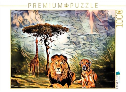 CALVENDO Puzzle Rhodesian Ridgeback der Hund mit dem Tropfen Löwenblut | 1000 Teile Lege-Größe 64 x 48 cm Foto-Puzzle für glückliche Stunden