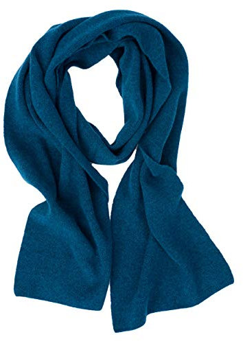 FosterNatur, Damen/Herren Merino Schal glatt, 100% Wolle (Petrol)