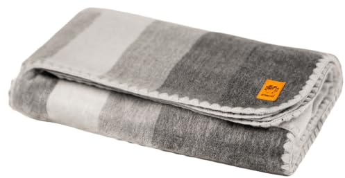 ALPAKITAS Decke aus Alpakawolle, Überwurfgröße, Alpaka-Überwurfdecken, Wolldecke, leicht, atmungsaktiv, hypoallergen, Outdoor-Decke, 162,6 x 114,3 cm, Grau