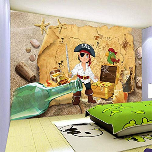 Benutzerdefinierte Tapeten 3D Fototapeten Hecke Piraten Kinderzimmer Hintergrund Dekorative Gemälde 3D Tapete Wohnkultur 120Cm(W)×80Cm(H)