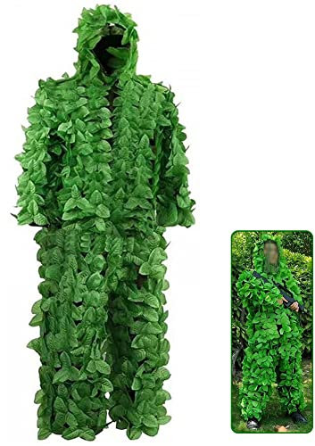 Camuflaje De La Caza Geely Suits Woodland 3D Leaf Ghillie Traje De Camuflaje De Camuflaje Disfraz De Francotirador para Hombres, Cazadores, Francotirador De Paintball O Halloween