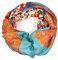 GLORIS Damen schal HellBlau und Orange groß 180 * 90 cm mit bunten abstract Prints. Halstuch Tuch für Frauen. Kopftuch Halstuch Schal