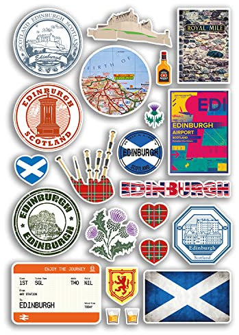 A4-Aufkleberbogen Edinburgh Vinyl-Aufkleber – Schottland Schottische Sehenswürdigkeiten Stadt Strand Flagge Karte Urlaub Koffer Gepäck Scrapbook Kultur Reisen #78875