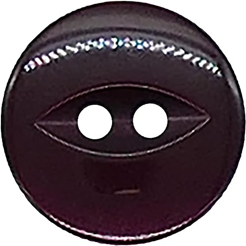 The Bead Shop 20 Pack Round Fish Eye Buttons, Baby Buttons, Sewing, Knitting & Crafts - Burbundy 16mm / 26 Lignes