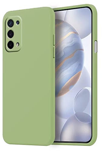 HONLEN Hülle für Oppo A54 5G / Oppo A74 5G Schutzhülle Case, (6.5 Inches) Liquid TPU Silicone Handyhülle mit Fallschutz Silikon Cover Matcha-Grün