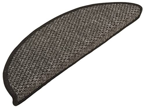 homiuse Treppenmatten Selbstklebend Sisal 15 STK. 56x20 cm Anthrazit Treppenstufen Matten Modern Stufenteppich Stufenmatten Innen Treppenstufen Antirutsch Treppenstufen Schutz Komfortabel & Warm