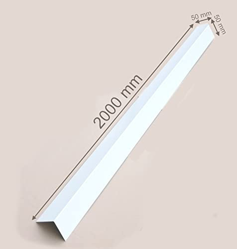 Alu Winkelblech 2 Meter lang, 90° Kantblech, 40mm x 20mm L-Winkel in weiß RAL 9010 Fassaden Verkleidung Wand Abdichtung Mauer-Schutz Ecke-Abdeckung (40mm x 20mm)