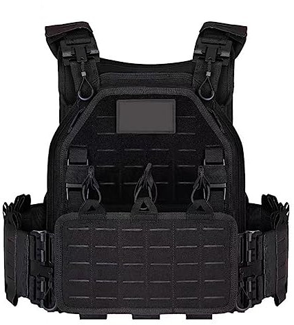 ACEXIER Taktische Weste Airsoftweste mit Schnellverschluss Verstellbare, atmungsaktive Militär-Gewichtsweste für CS/Training (Black)