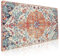 Boho-Gaming-Mauspad, XXL, Vintage-Teppich, Bohemian-Stil, erweiterte große Schreibtischunterlage, rutschfeste Gummiunterseite, genähter Rand, langes Mauspad für Desktop, Büro, PC, Gamer, 80 x 40 cm,