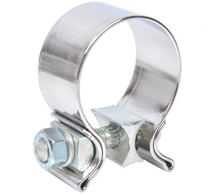 Emotor Universal 2 Inch Exhaust Narrow Clamp, Stainless Steel Short Lap Butt Clamp fits for OD 2 Inch Pipes