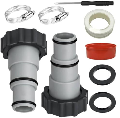 WAYBWZDQ 2 Pièces Adaptateur Tuyau Piscine A, Adaptateur de Tuyau de Rechange, Adaptateur Tuyau pour Pompe, Raccord pour Tuyau de Piscine avec Filetage Intérieur Raccord Ø 32 et 38 mm