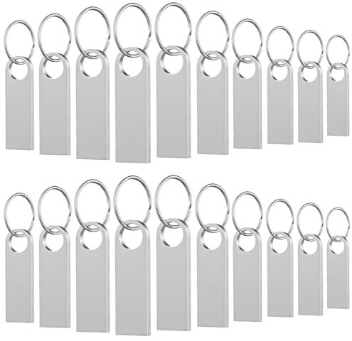 WOOOLKEN clés USB 8 Go Lot de 20 - Mini métal Cle USB étanches - pour Ordinateur Portable, Ordinateur, TV, Voiture(Argent)