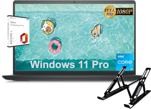 Dell Inspiron 15 3520 Business Laptop - 15.6 FHD Display, Intel 6-Core i3-1215U, 32GB RAM, 2TB SSD, Intel UHD Graphics, Windows 11 Pro, with Laptop Stand & Microsoft Office 2021
