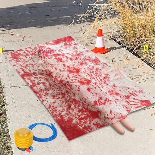 XFLYP 150CM Halloween Deko Horror Deko GefäLschte Leiche, Garten Lebensgröße Toter Körper Halloween Requisiten Haunted House für Halloween Dekorationen Halloween Deko Garten