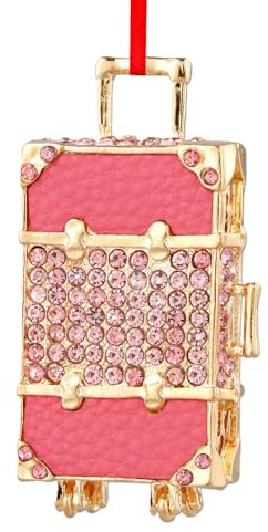 WhatSign Koffer-Weihnachtsschmuck – Metall-Reise-Ornamente für Weihnachtsbaumschmuck, Rollkoffer, Weihnachtsbaum, Andenken, Ornamente für Frauen, Mädchen, Tochter