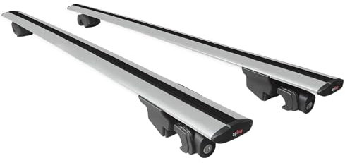 ipqi Compatible avec Volkswagen Touran 2 (5T) 2015-2025 HOOK Model Barres de Toit Railing Porte-Bagages de Voiture Gris Aluminium 2 Barres