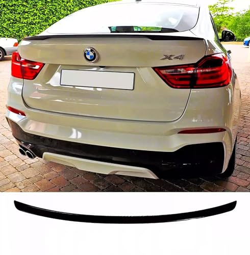 For Auto Perfectionists UK Rear Mid Boot Spoiler Compatible With BMW X4 F26 X4M 2014-2018 M Sport ABS Gloss Black