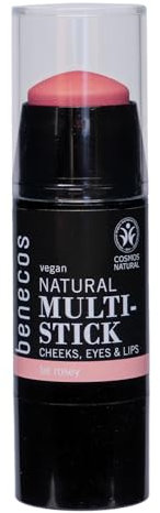 Benecos 3in1 Multi-Stick be rosey - cremiger Blush-Stick für Wangen, Augen & Lippen - Lidschattenstift mit Bio-Rizinusöl - zertifizierte Naturkosmetik