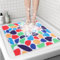 BWBIKE Tapis de Douche Carré 70 x 70 cm Tapis de Bain Antidérapant Tapis de Bain en Luffa en PVC Souple avec Trous de Drainage Séchage Rapide Tapis de Sol de Salle de Bain,70 x 70cm,Coloré avec Trou