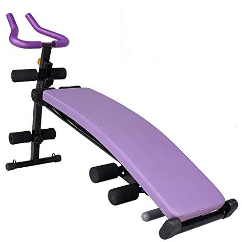 PUFAHAU Erwachsene Bauch Maschine Sit-up Stuhl Gewichtheben Hantel Bank Indoor Fitness Ausrüstung Multifunktionale Fitness Stuhl(Purple-140CM*40CM*105CM)